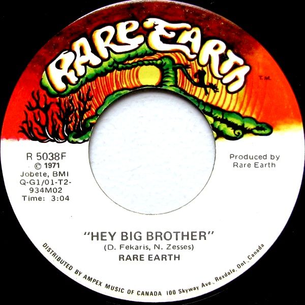 Rare Earth - Hey Big Brother / Under God's Light (7") [Vinyl] | Rare Earth (R 5038F) - main