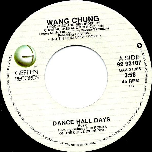 Wang Chung - Dance Hall Days (7") [Vinyl] | Geffen Records (92 93107)