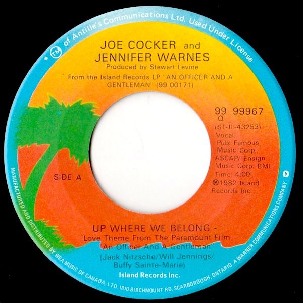 Joe Cocker And Jennifer Warnes - Up Where We Belong (7") [Vinyl] | Island Records (99 99967) - main