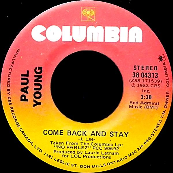 Paul Young - Come Back And Stay (7") [Vinyl] | Columbia (38-04313) - main