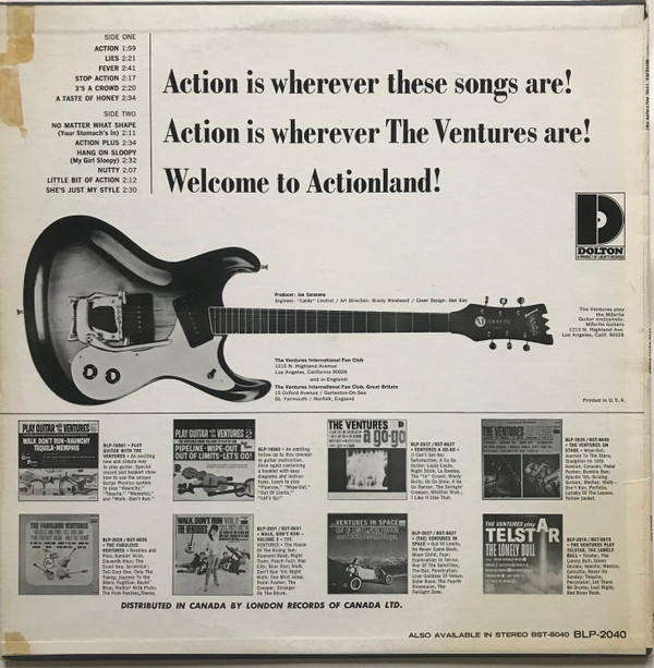 The Ventures - Where The Act!on Is | Dolton Records (BLP-2040) - 2 The Ventures - Where The Act!on Is | Dolton Records (BLP-2040) - 2
