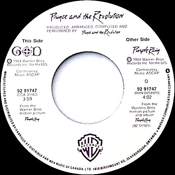 Prince And The Revolution - God / Purple Rain (7") [Vinyl] | Warner Bros. Records (92 91747)
