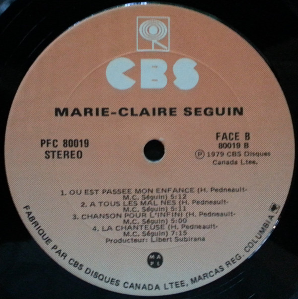 Marie-Claire Séguin - Marie-Claire Séguin [Vinyl] | CBS (PFC 80019) - 4