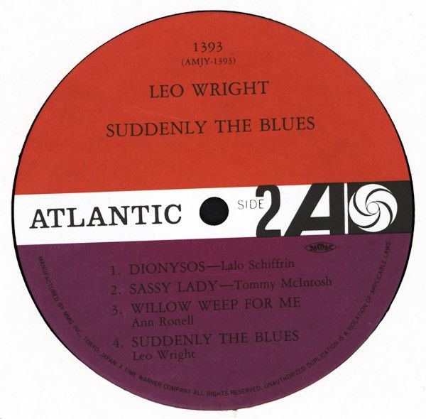 Leo Wright - Suddenly The Blues (Japan) [Vinyl] | Atlantic (AMJY-1393) - 3