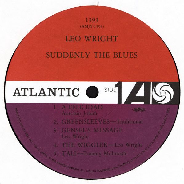 Leo Wright - Suddenly The Blues (Japan) [Vinyl] | Atlantic (AMJY-1393) - 2