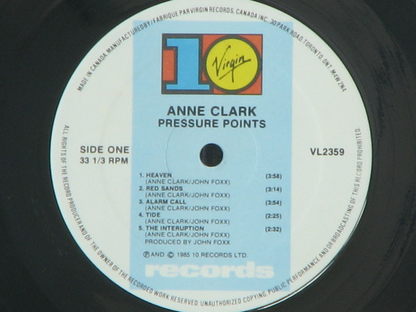 Anne Clark - Pressure Points [Vinyl] | 10 Records (VL 2359) - 5