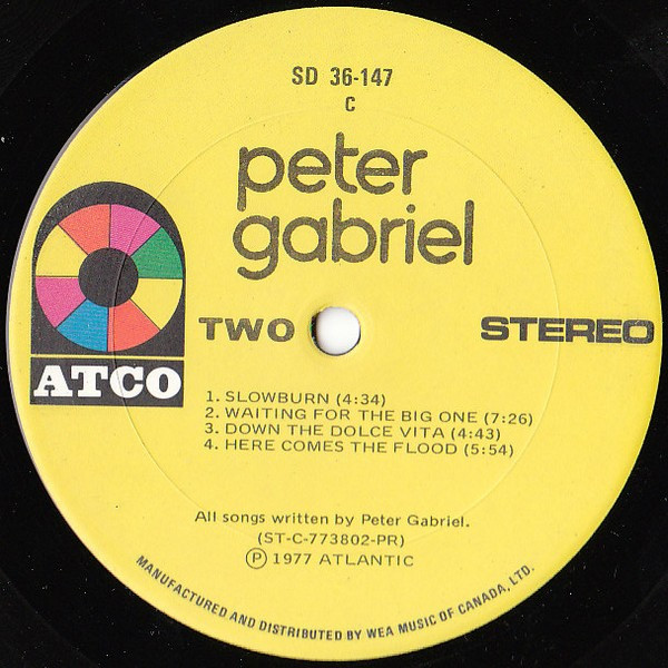 Peter Gabriel - Peter Gabriel [Vinyl] | ATCO Records (SD 36-147) - 6