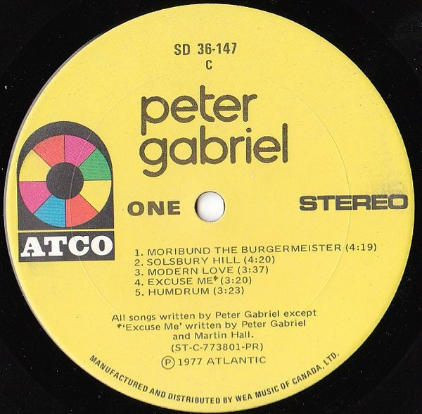 Peter Gabriel - Peter Gabriel [Vinyl] | ATCO Records (SD 36-147) - 5