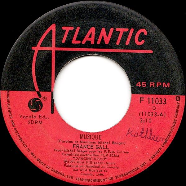 France Gall - Musique / Ce Garçon Qui Danse (7") [Vinyl] | Atlantic (F 11033) - main