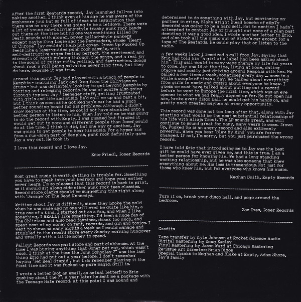 Reatards - Grown Up, Fucked Up [Vinyl] | Goner Records (118GONE) - 4