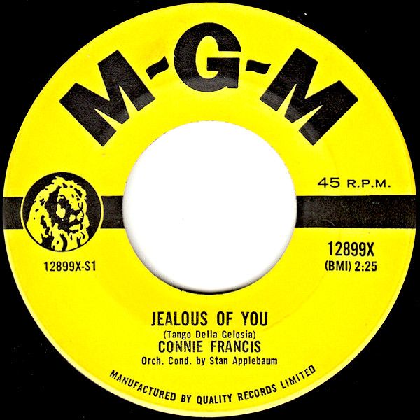 Connie Francis - Jealous Of You / Everybody's Somebody's Fool (7") [Vinyl] | MGM Records (12899X)