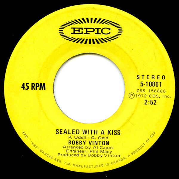 Bobby Vinton - Sealed With A Kiss / All My Life (7") [Vinyl] | Epic (5-10861) - main