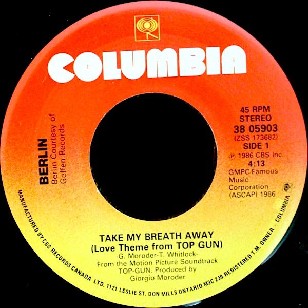Berlin - Take My Breath Away (7") [Vinyl] | Columbia (38 05903) - main