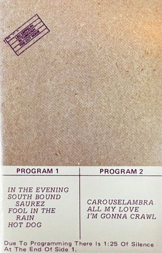 Led Zeppelin - In Through The Out Door [Cassette] | Swan Song (XCS-16002)