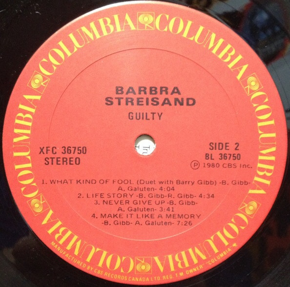 Barbra Streisand - Guilty [Vinyl] | Columbia (XFC 36750) - 6