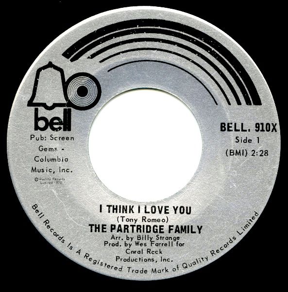 The Partridge Family - I Think I Love You (7") [Vinyl] | Bell Records (BELL. 910X)