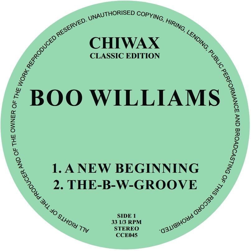 Boo Williams - A new Beginning | Chiwax Classic Edition (CCE045) - main