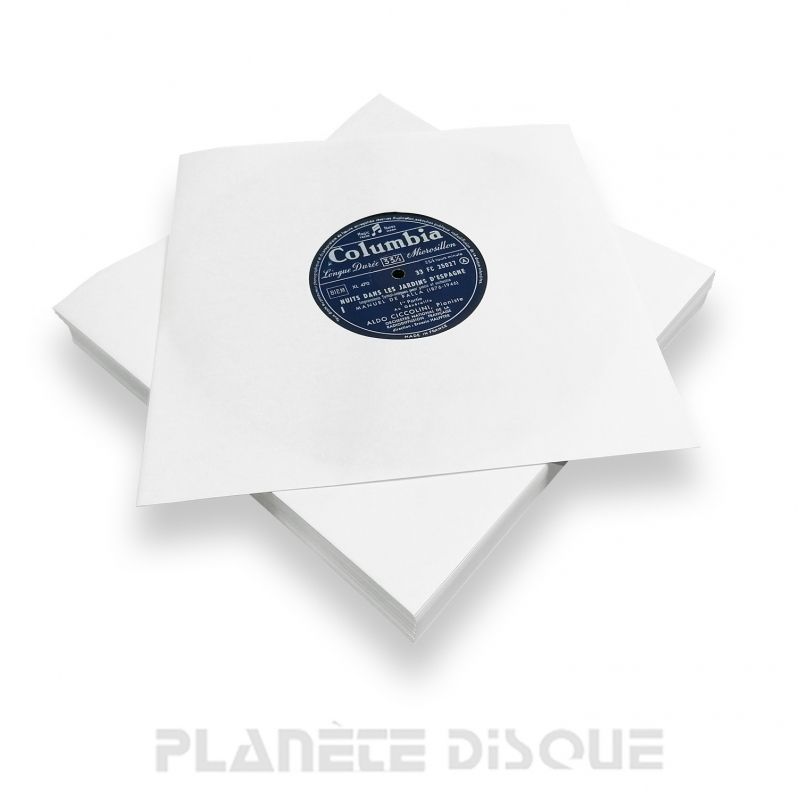 Planète Disque - White Record Sleeve 10" Vinyl Cover - 2 Planète Disque - White Record Sleeve 10" Vinyl Cover - 2