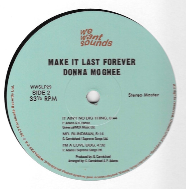 Donna McGhee - Make It Last Forever | Wewantsounds (WWSLP29