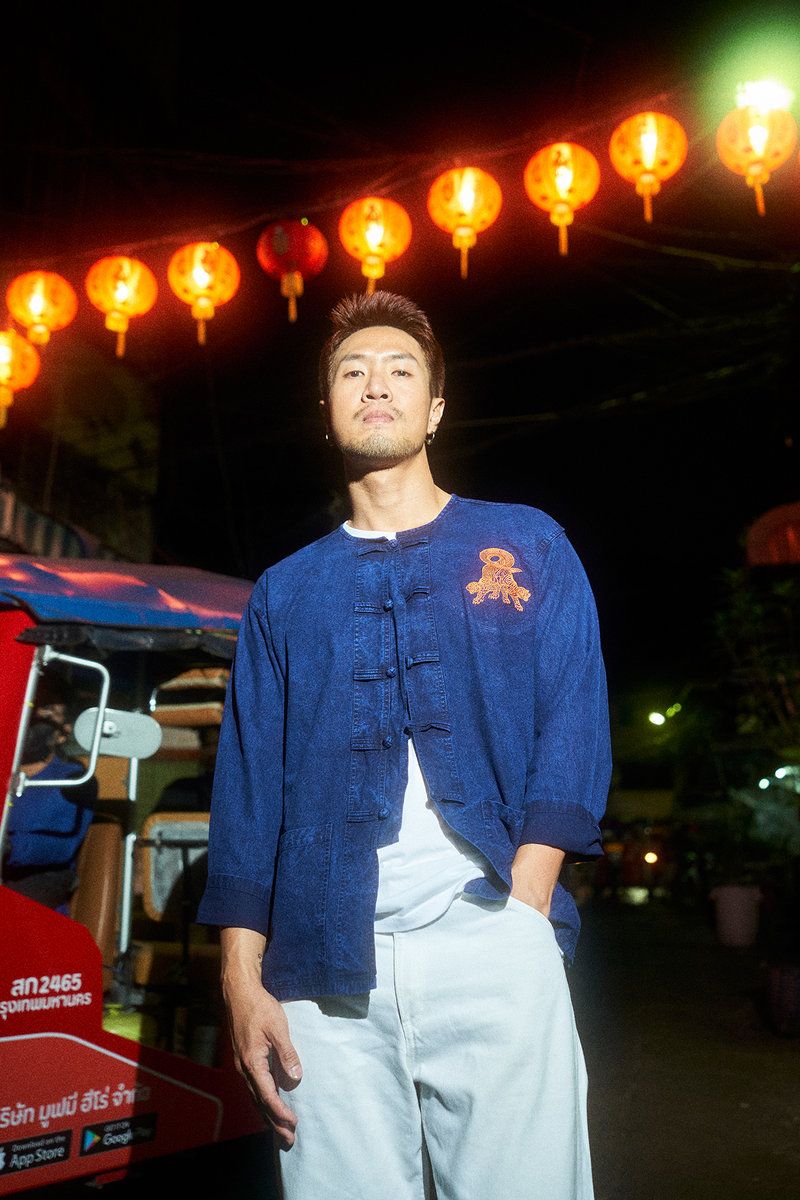 Siamese Twins Records - Hand-dyed indigo Mo Hom shirt LONG SLEEVE - 2