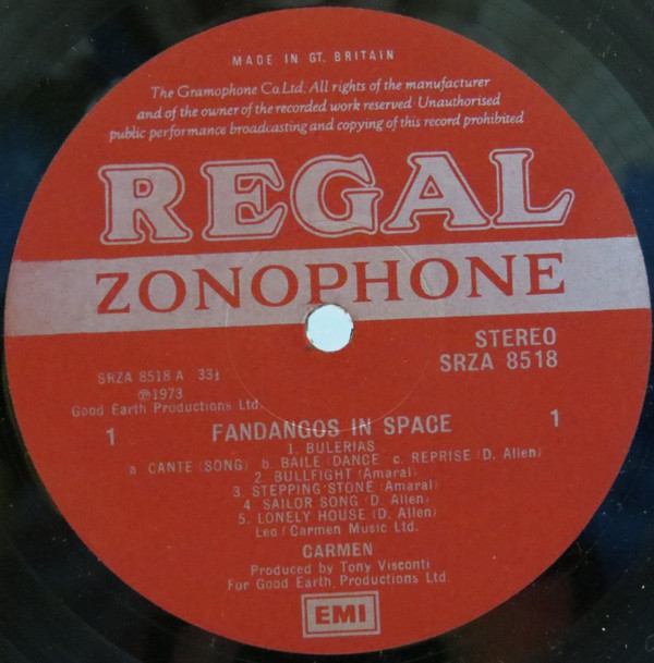 Carmen - Fandangos In Space | Regal Zonophone (SRZA 8518) - 4