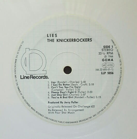 The Fabulous Knickerbockers - Lies | Line Records (LLP 5056) - 4