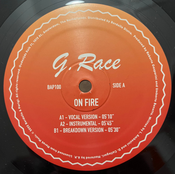 G. Race - On Fire | Bordello A Parigi (BAP100) - 2