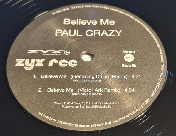 Paul Crazy - Believe Me | ZYX Music (1081-12) - 3