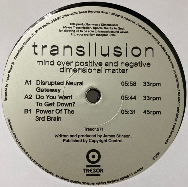 Transllusion - Mind Over Positive And Negative Dimensional Matter | Tresor (Tresor.271) - 2 Transllusion - Mind Over Positive And Negative Dimensional Matter | Tresor (Tresor.271) - 2