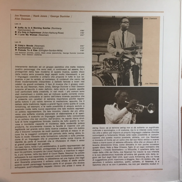 Joe Newman , Hank Jones , George Duvivier , Alan Dawson - I Giganti Del Jazz Vol. 50 | Curcio (GJ-50) - 3 Joe Newman , Hank Jones , George Duvivier , Alan Dawson - I Giganti Del Jazz Vol. 50 | Curcio (GJ-50) - 3