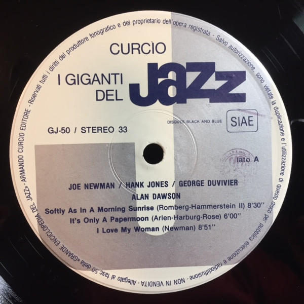 Joe Newman , Hank Jones , George Duvivier , Alan Dawson - I Giganti Del Jazz Vol. 50 | Curcio (GJ-50) - 5 Joe Newman , Hank Jones , George Duvivier , Alan Dawson - I Giganti Del Jazz Vol. 50 | Curcio (GJ-50) - 5