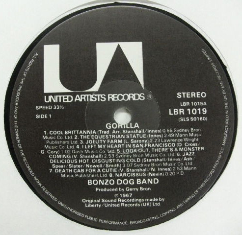 The Bonzo Dog Band - Gorilla | United Artists Records (LBR 1019) - 3 The Bonzo Dog Band - Gorilla | United Artists Records (LBR 1019) - 3