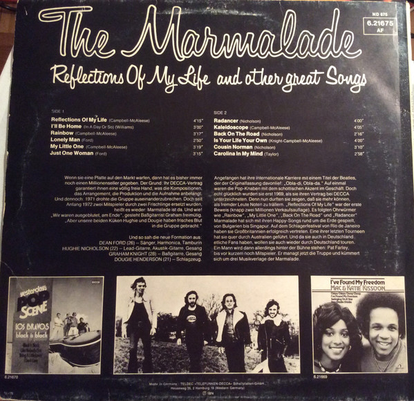 The Marmalade - Reflections Of My Life And Other Great Songs | Decca (6.21675) - 2