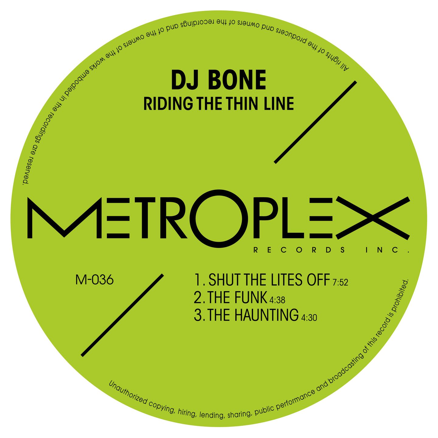 DJ Bone - Riding The Thin Line | Metroplex (M-036) - main