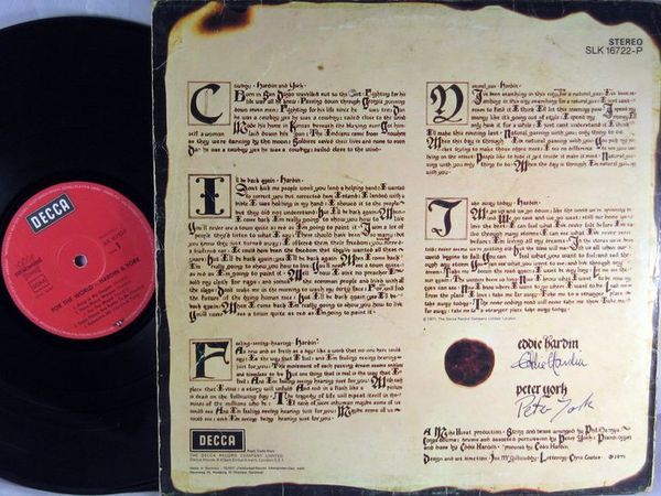 Hardin And York - For The World | Decca (SLK 16722-P) - 2