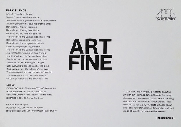 Art Fine - Dark Silence | Dark Entries (DE-065) - 5