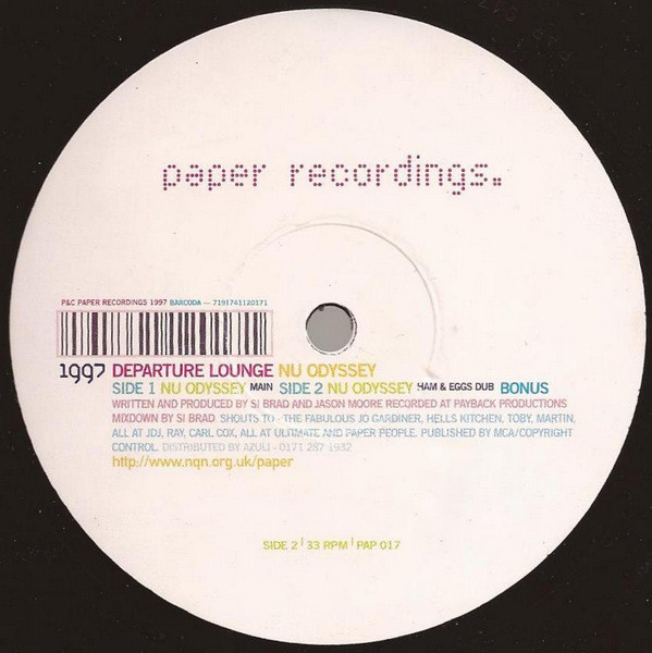 Departure Lounge - Nu Odyssey | Paper Recordings (PAP 017)