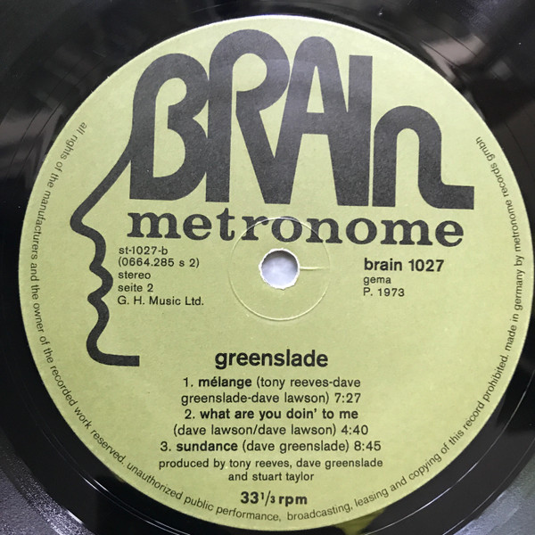Greenslade - Greenslade | Brain (brain 1027) - 6 Greenslade - Greenslade | Brain (brain 1027) - 6