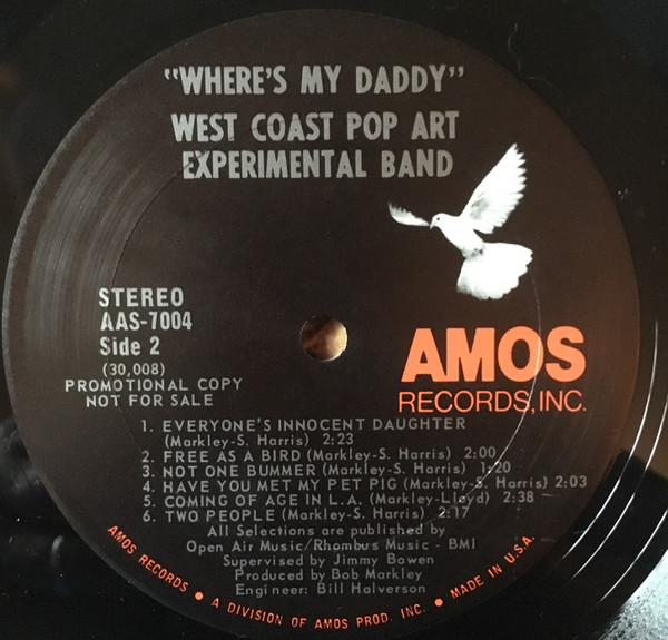 West Coast Pop Art Experimental Band - Where's My Daddy? | Amos Records (AAS.7004) - 4 West Coast Pop Art Experimental Band - Where's My Daddy? | Amos Records (AAS.7004) - 4
