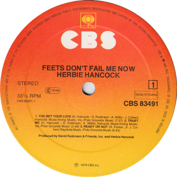 Herbie Hancock - Feets Don't Fail Me Now | CBS (CBS 83491) - 3