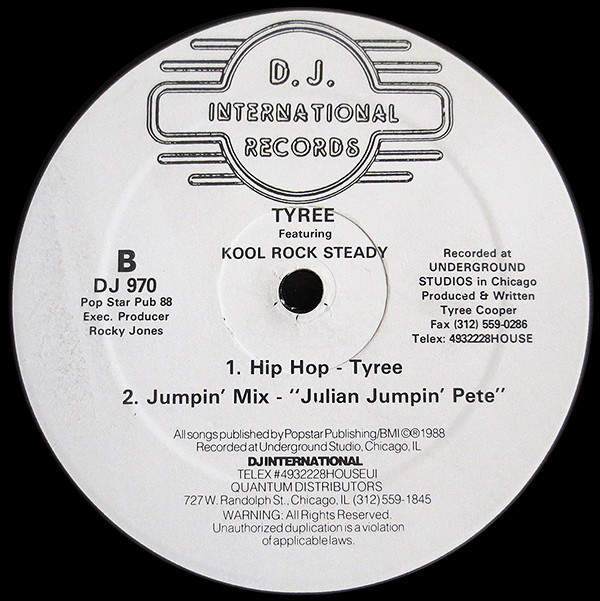 Tyree Featuring Kool Rock Steady - Turn Up The Bass | D.J. International Records (DJ 970) - 2