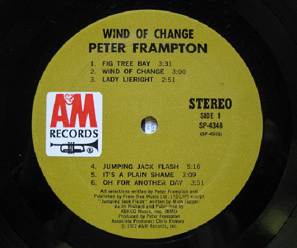 Peter Frampton - Wind Of Change | A&M Records (SP 4348) - 3 Peter Frampton - Wind Of Change | A&M Records (SP 4348) - 3