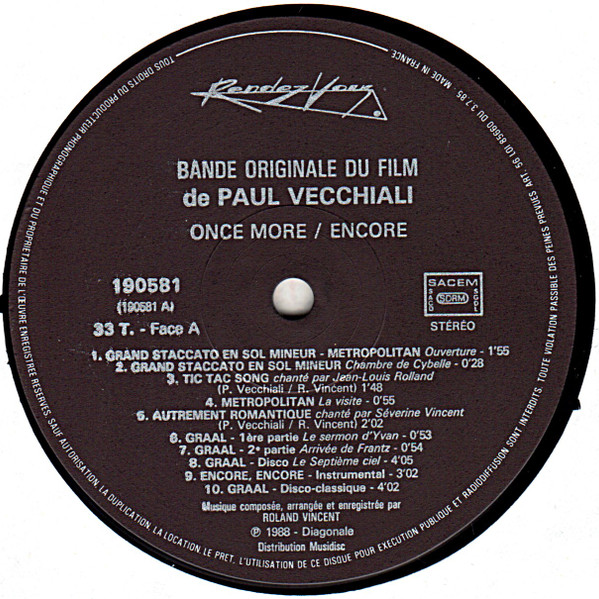 Roland Vincent - Encore / Once More (Bande Originale Du Film) | Rendez Vous (190581) - 3 Roland Vincent - Encore / Once More (Bande Originale Du Film) | Rendez Vous (190581) - 3