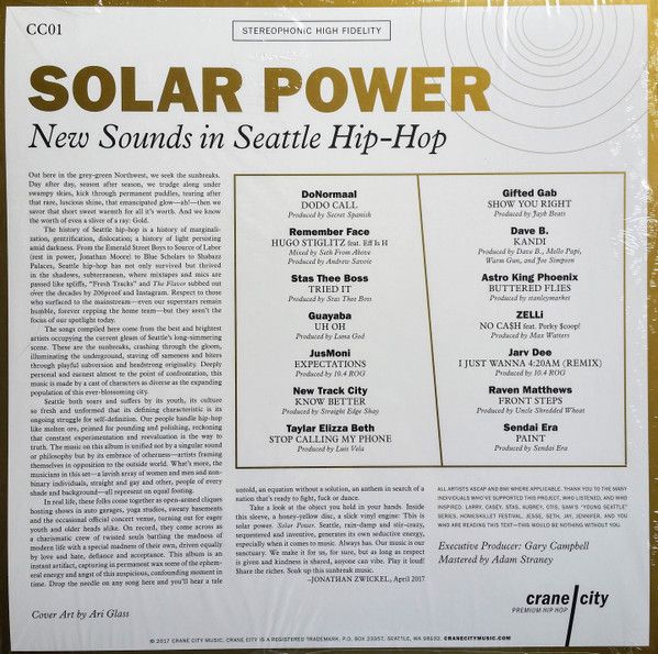 Various - Solar Power: New Sounds In Seattle Hip-Hop | Crane City Music (CC01) - 2 Various - Solar Power: New Sounds In Seattle Hip-Hop | Crane City Music (CC01) - 2