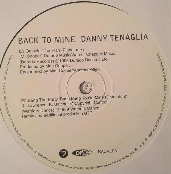 Danny Tenaglia - Back To Mine | DMC (BACKLP03) - 3