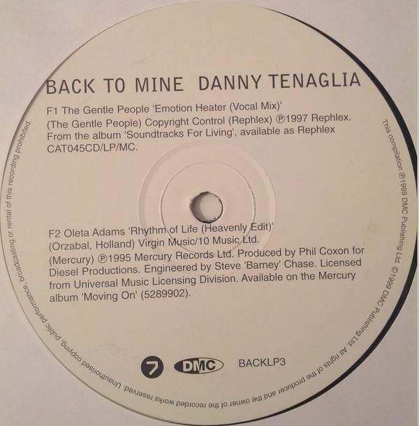 Danny Tenaglia - Back To Mine | DMC (BACKLP03) - 4