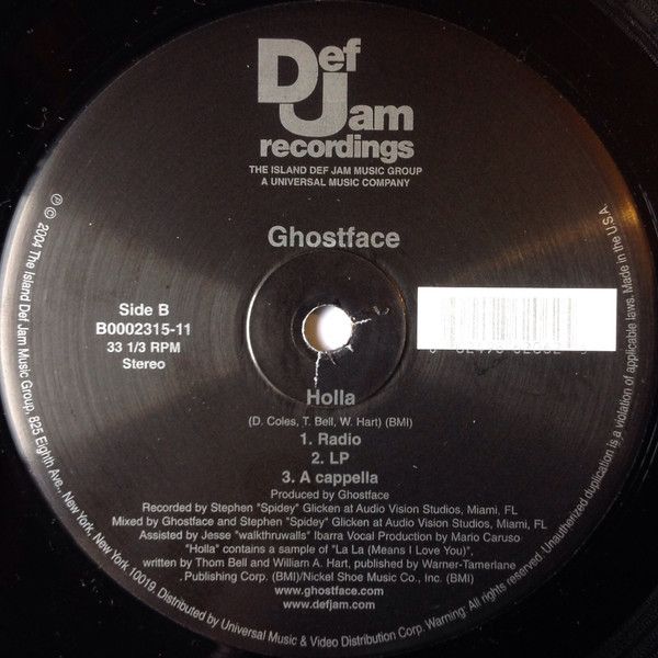 Ghostface Killah - Tush / Holla | Def Jam Recordings (B0002315-11) - 2 Ghostface Killah - Tush / Holla | Def Jam Recordings (B0002315-11) - 2