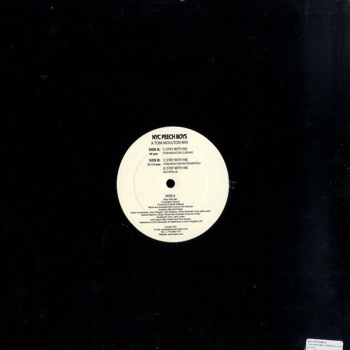 Peech Boys - Stay With Me | West Side Records (WSR 016) - main Peech Boys - Stay With Me | West Side Records (WSR 016) - main
