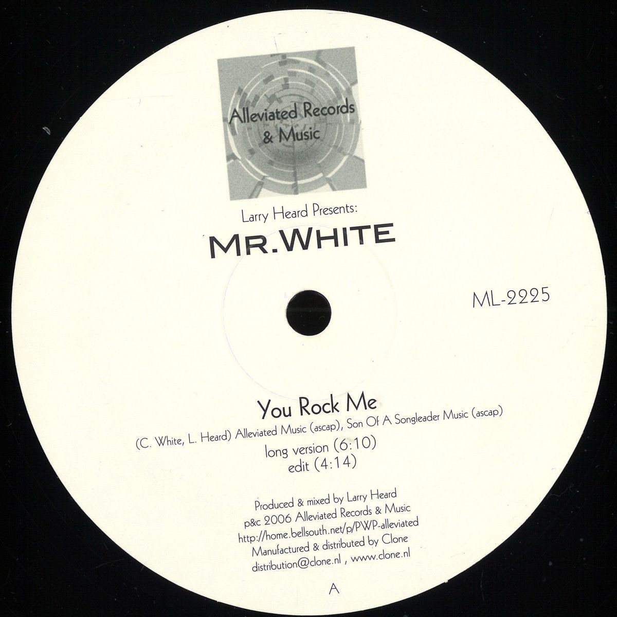 Larry Heard - You Rock Me / The Sun Can't Compare | Alleviated Records () - main Larry Heard - You Rock Me / The Sun Can't Compare | Alleviated Records () - main