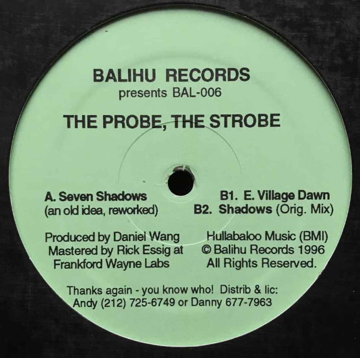 Daniel Wang - The Probe, The Strobe | Balihu Records (BAL-006) - main Daniel Wang - The Probe, The Strobe | Balihu Records (BAL-006) - main